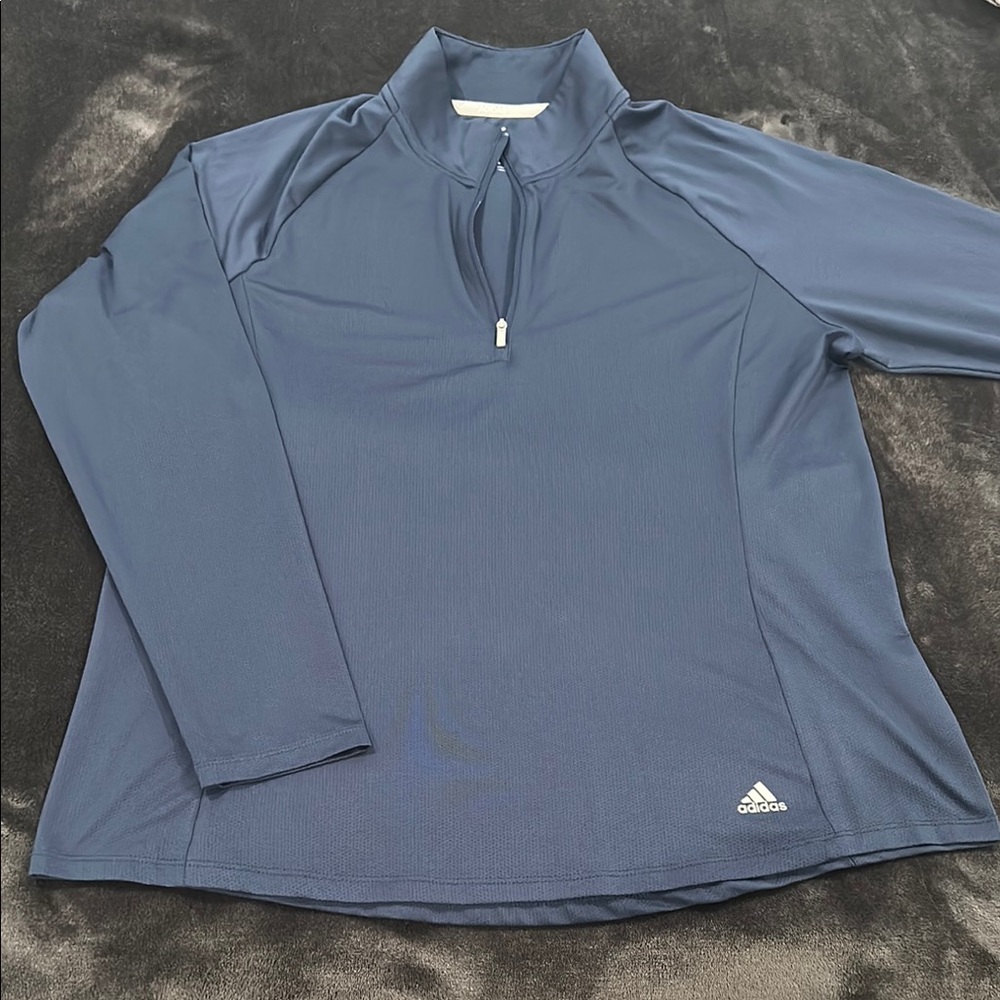 Adidas Blue Quarter-Zip Pullover